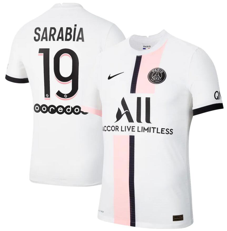 2021/22 Maillot PSG Extérieur Away Kit Soccer Jersey with Sarabia 19 printing